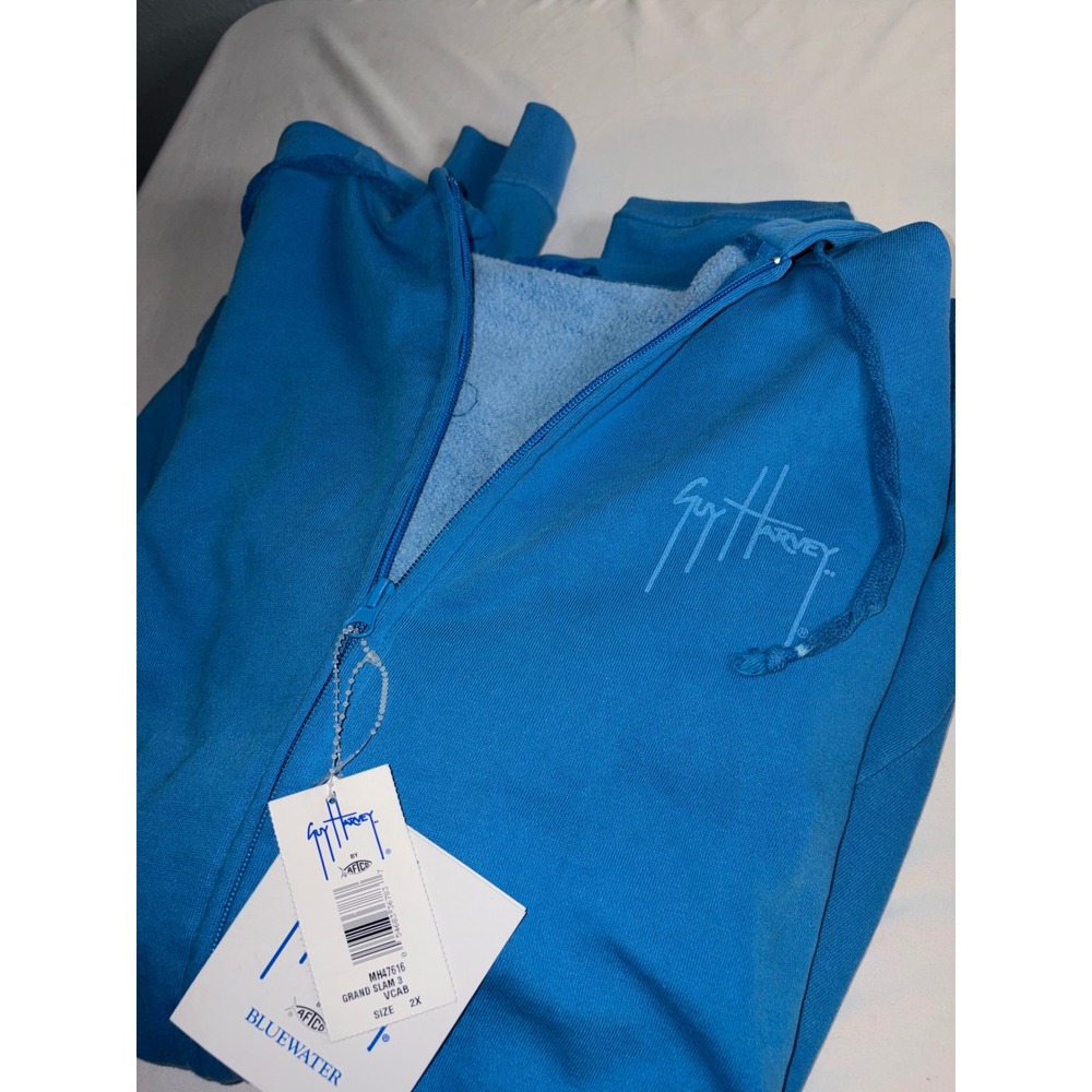 Guy Harvey Mens Grand Slam 3 Marlin Full Zip Hoodie Blue XXL NWT MH47616